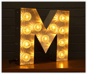 3 foot marquee letter M